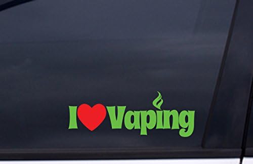 I LOVE VAPING Sticker 9"x3.5" GREEN and RED Free Shipping