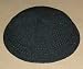 Knitted Kippah (Kippa, Yarmulke) - Black: 16cm