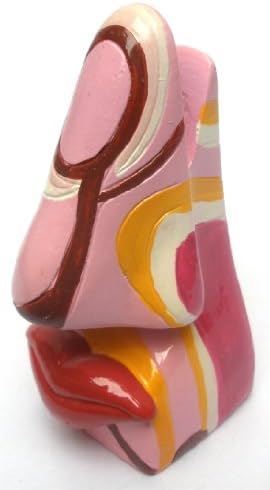Picasso Art Style Lip Nose Eyeglasses Holder - Pink With Swirls