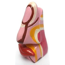Click here to buy Picasso Art Style Lip Nose Eyeglasses Holder - Pink With Swirls.