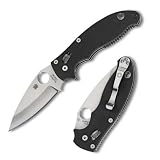Spyderco Manix 2 G-10 Plain Edge Knife, Black
