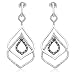 10k White Gold Black & White Diamond Earrings (1/2 cttw, I-J Color, I3 Clarity)