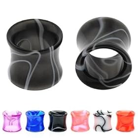 UV Swirling Marble Hollow Saddles - 4g - Black