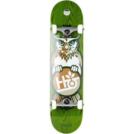 Habitat Owls Nest Skateboard Complete (Green, 7.75-Inch)