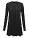 MBJ Womens Round Neck Long Sleeve Pleats Detail Tunic Top - Made in USA