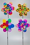 656　風車ピック　カラフルフラワー　4本セット