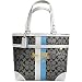 AUTHENTIC COACH HERITAGE SIGNATURE STRIPE TOTE 13196 (BW/White)