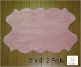 Faux Sheepskin Fur Pelt 2' x 6' (PINK)