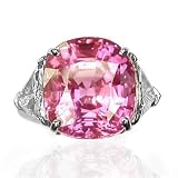 Natural Untreated Pink Sapphire Ring With Platinum Gold and 2 Trillion Dia 2.15ct. total (J349)
