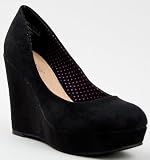 Bamboo CONFETTI-01 Round Toe Platform Wedge Heel Pump