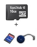 SanDisk 16GB MicroSDHC Memory Card with Adapter (Bulk Package) + USB2.0 Ext ....