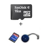 SanDisk 16GB MicroSDHC Memory Card with Adapter (Bulk Package) + USB2.0 Extreme High Speed Card Reader