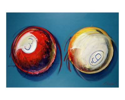 Zwei Billardkugeln von Chad Maxwell, 41x51