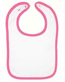 Rabbit Skins Snap Bib. 1003 - One Size - White / Raspberry
