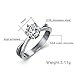 Xiangling Stainless Steel White Cubic Zirconia Eternity Bands Wedding Rings For Her Size 7