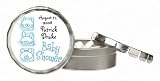 Baby Keepsake: Blue Cute Animal Illustrations Baby Shower Personalized Click-Clack Fu (Set of 24)