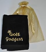 Golf Towel with Crystals - Golf Goddess (Black)