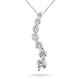 1.50 Carat Diamond Journey Pendant, 14K White Gold