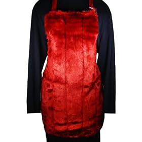 Buy Faux Fur Red Apron by Isabella's Journey