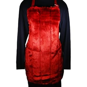 Buy Faux Fur Red Apron by Isabella's Journey