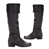 1 Inch Heel Black Pig Leather Knee High Boots (Mens Size) Halloween Costume by Unknown