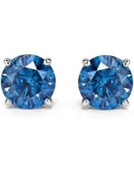 1/4 ct Blue Diamond stud Earring 14k gold