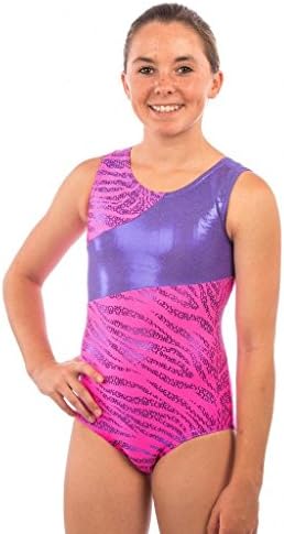Lizatards Leotard Sequins Zebra in Purple/Fuchsia - Big Girl's M (7-8)
