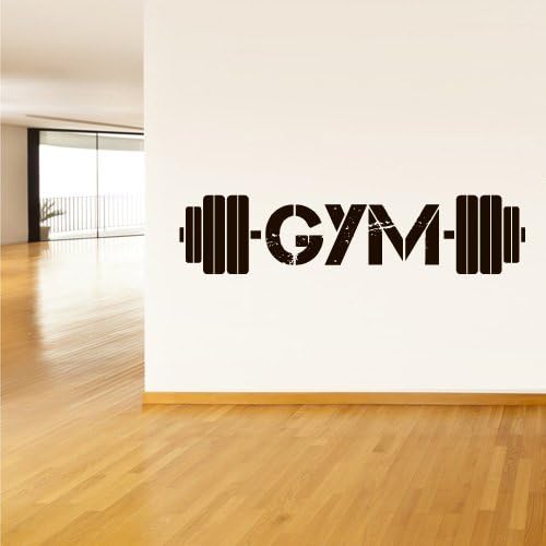 Wall Decal Vinyl Sticker Decals Gym Gymnastics Muscle Power Fitness Sport Man Rod Barbell (Z3116)