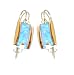 9 Ct Gold and silver Earrings - set with opal stones