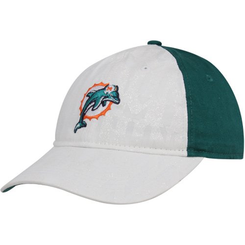 Reebok Miami Dolphins Ladies White-Aqua Sparkle Adjustable Slouch Hat