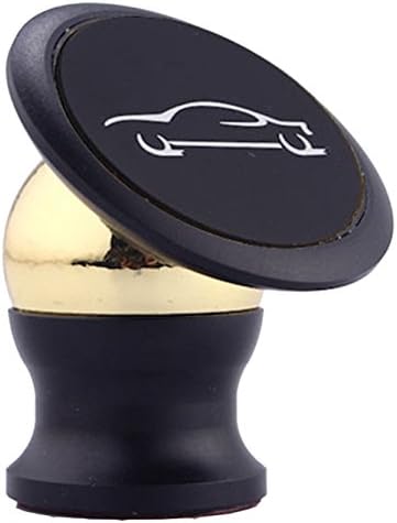 Solid Metal Cell phone holder bracket for car dashboard, desktop, or home with magnetic mount that swivels 360 degrees (Matte Black)