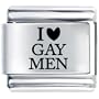 I Heart Gay Men Italian Charm Bracelet
