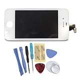 Replacement Digitizer and Touch Screen LCD Assembly for White Apple iPhone 4 (AT&T / International / GSM Models) - Includes Tool Kit with Pentalobe Screwdriver