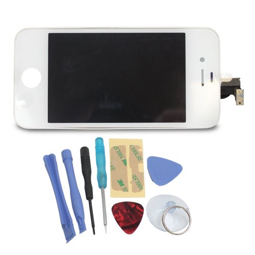 Replacement Digitizer and Touch Screen LCD Assembly for White Apple iPhone 4 (AT&T / International / GSM Models) - Includes Tool Kit with Pentalobe Screwdriver Replacement Digitizer and Touch Screen LCD Assembly for White Apple iPhone 4 (AT&T / International / GSM Models) - Includes Tool Kit with Pentalobe Screwdriver