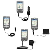 Road Warrior Kit for the Pharos GPS 525P includes a Car & Wall Charger AND USB cable AND Battery Extender - Gomadic Brand w/ TipExchange Technology