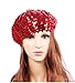 Bigood Sparkle Sequine Adjustable Beanie Beret Hat Performance Cap