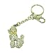 Swarovski Clear Crystal Poodle Dog Shimmer Keychain Key Chain Silver Tone Handbag Charm