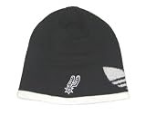 San Antonio Spurs NBA Adidas Black and White Trim Knit Beanie Hat