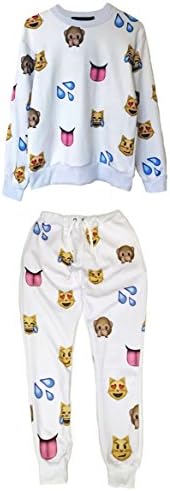 Handu Womens 3D Printing Emoji Sport Suits
