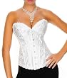 White Flower Tapestry Brocade Corset With White Lace