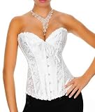 White Flower Tapestry Brocade Corset With White Lace