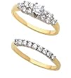 14K Two-Tone Gold Diamond Wedding Set - 0.68 Ct.