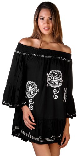 Back From Bali Womens Tunic Dress Long Sleeves Bohemian