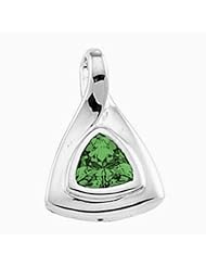 14K White Gold Trillion Cut Emerald Pendant -- LIFETIME WARRANTY