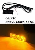 3 LED AMBER Motorcycle & Car Lights - Black Case