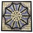 Blue Sol Cascade Square Mosaic Plant Stand Table with Wrought Iron Base