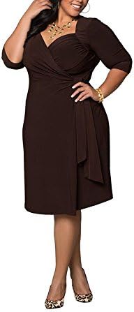 Ashmaq Women Summer Solid Color Plus Size Casual Short Sleeve Dress