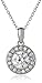 Platinum Plated Sterling Silver Swarovski Zirconia 1.5 ct Round Center Halo Pendant