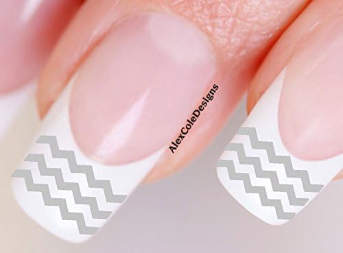 Chevron Nail Stickers (Light Grey/Gray)