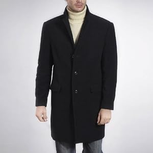 BGSD Men's Three Quarter Length Cashmere Blend Coat